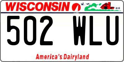 WI license plate 502WLU