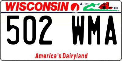 WI license plate 502WMA