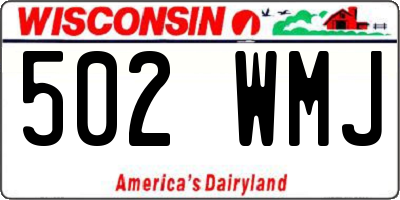 WI license plate 502WMJ