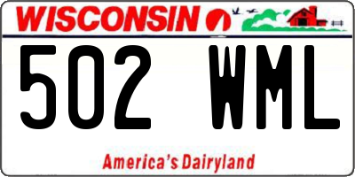 WI license plate 502WML