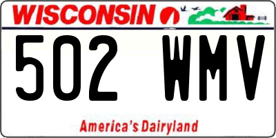 WI license plate 502WMV