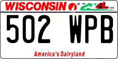 WI license plate 502WPB