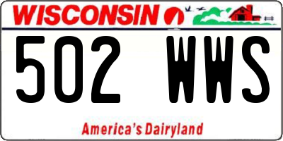 WI license plate 502WWS