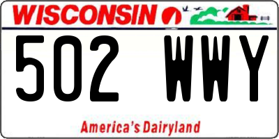 WI license plate 502WWY