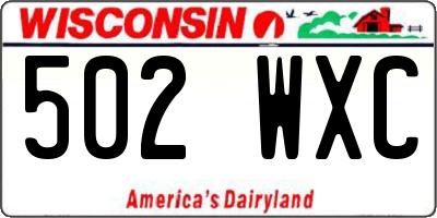 WI license plate 502WXC