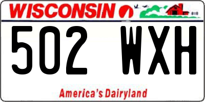 WI license plate 502WXH