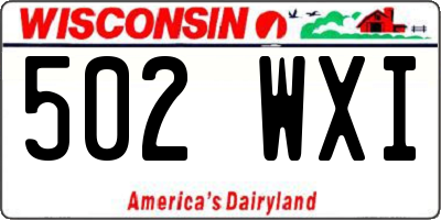 WI license plate 502WXI