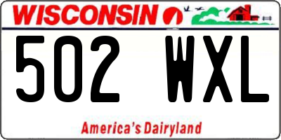WI license plate 502WXL