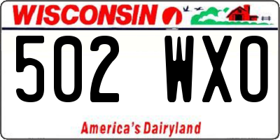 WI license plate 502WXO