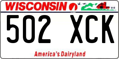 WI license plate 502XCK
