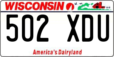 WI license plate 502XDU
