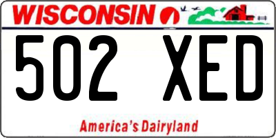 WI license plate 502XED