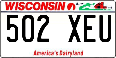WI license plate 502XEU