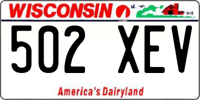 WI license plate 502XEV