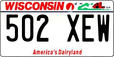 WI license plate 502XEW