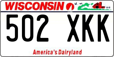 WI license plate 502XKK