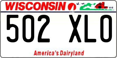 WI license plate 502XLO