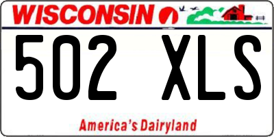 WI license plate 502XLS