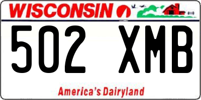 WI license plate 502XMB