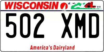 WI license plate 502XMD