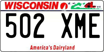 WI license plate 502XME