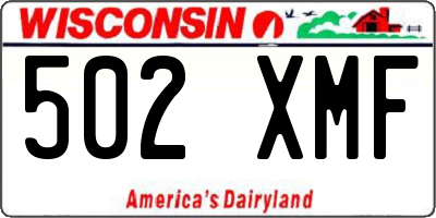 WI license plate 502XMF