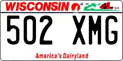 WI license plate 502XMG