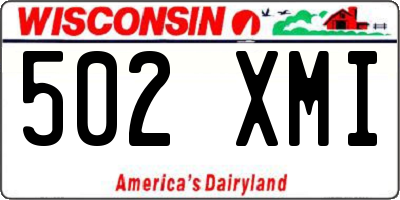 WI license plate 502XMI