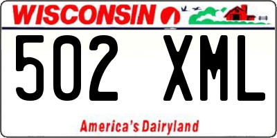 WI license plate 502XML