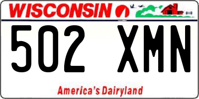 WI license plate 502XMN