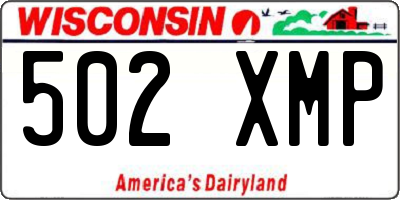WI license plate 502XMP