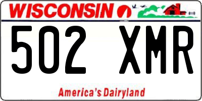 WI license plate 502XMR