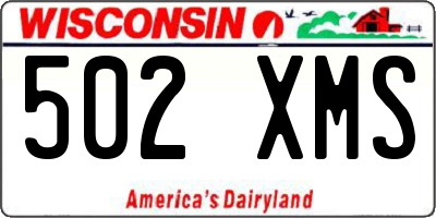 WI license plate 502XMS