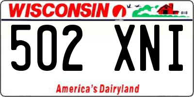 WI license plate 502XNI