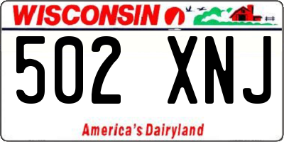 WI license plate 502XNJ