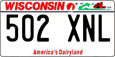 WI license plate 502XNL