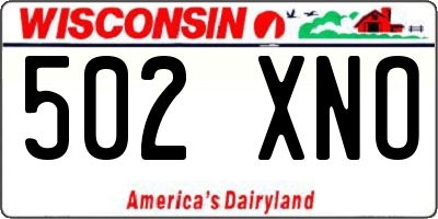 WI license plate 502XNO