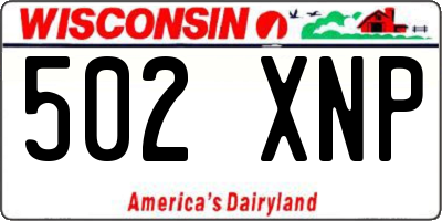 WI license plate 502XNP