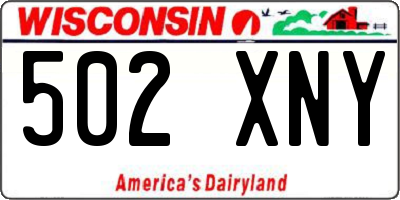 WI license plate 502XNY