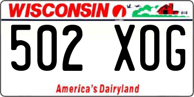 WI license plate 502XOG