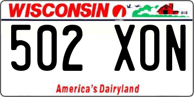 WI license plate 502XON