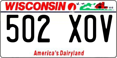 WI license plate 502XOV