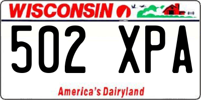WI license plate 502XPA