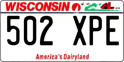 WI license plate 502XPE