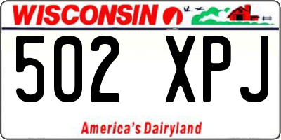 WI license plate 502XPJ