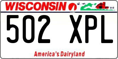WI license plate 502XPL