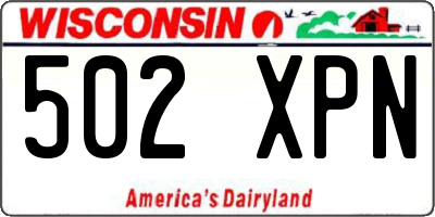 WI license plate 502XPN
