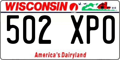 WI license plate 502XPO