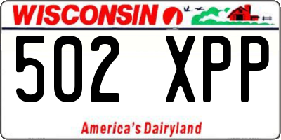 WI license plate 502XPP