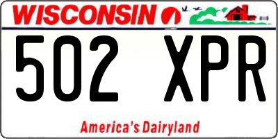 WI license plate 502XPR